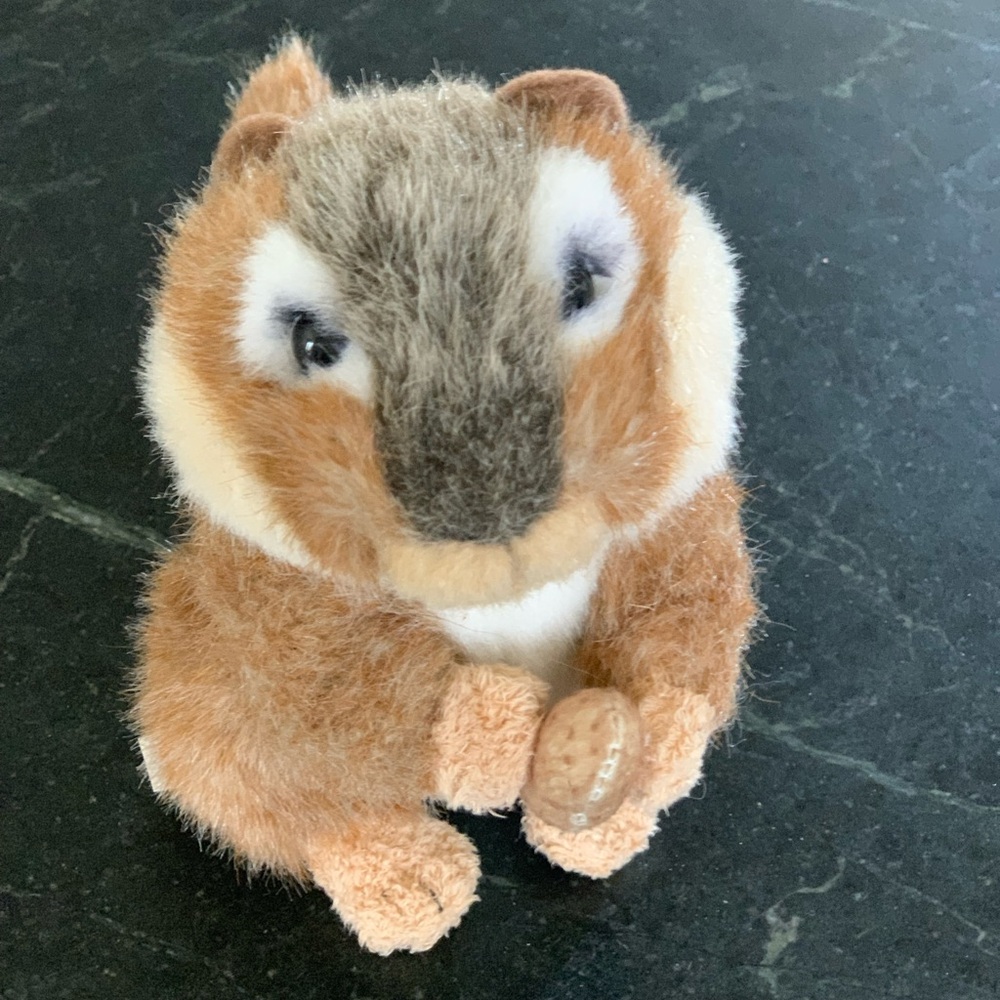 STUFFED ANIMAL HOUSE |  Vintage Stuffed Chipmunk with Peanut